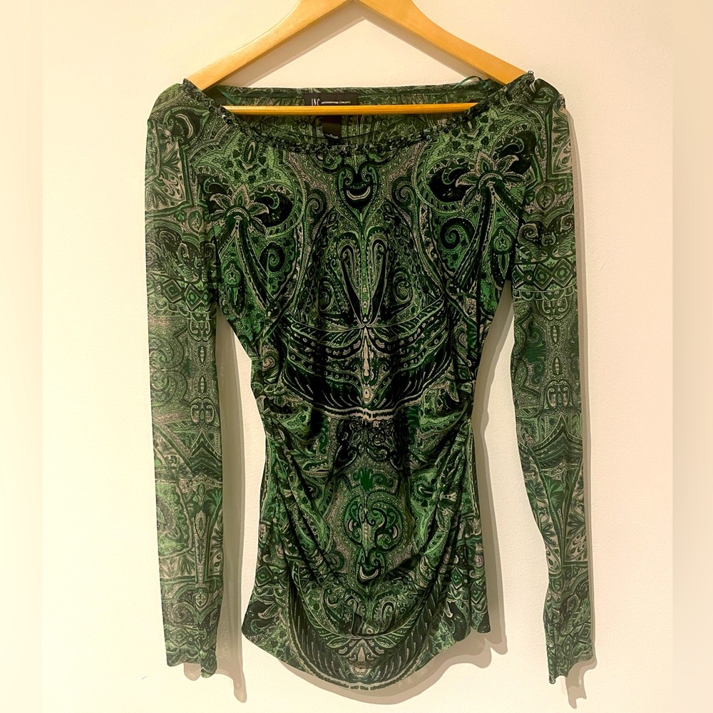 INC INTERNATIONAL CONCEPT SHEER BLOUSE